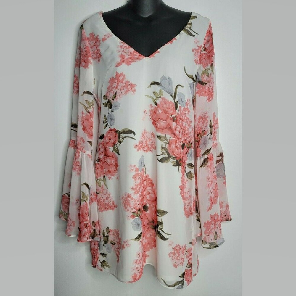 Show Me Your Mumu Womens‎ Mini Dress Small Floral Flow White Bell Sleeves